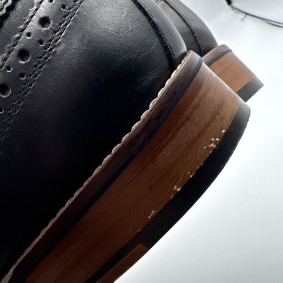 Johnston & Murphy Men's 20-2231 Conard E16 Black Wing Tip Oxford‎ Size 12 M - Picture 6 of 14